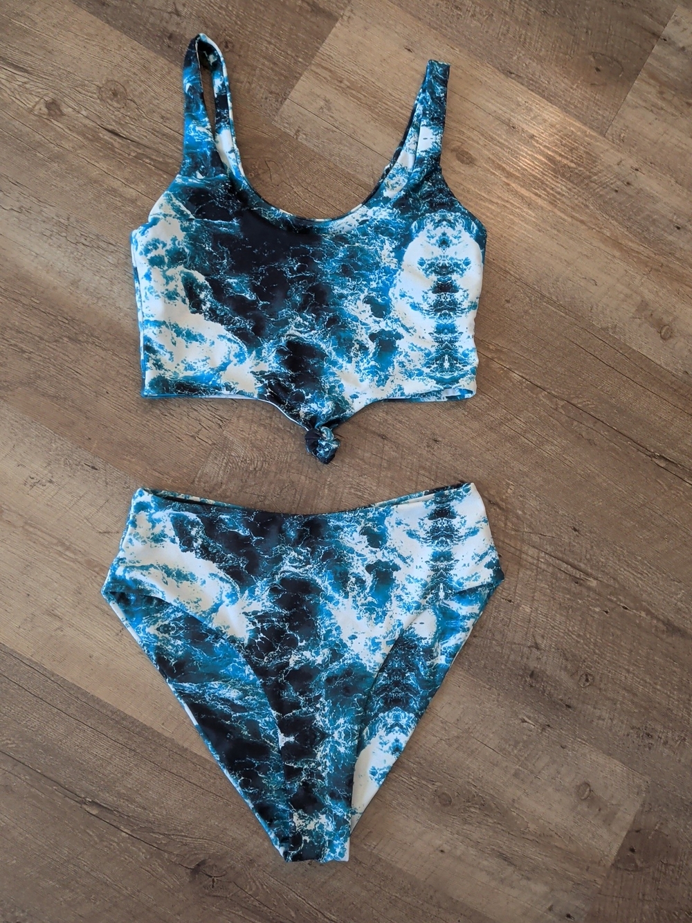Ocean Wave Tie-Front Bikini Set
